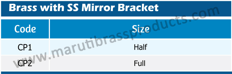 Brass with SS Mirror Bracket Size