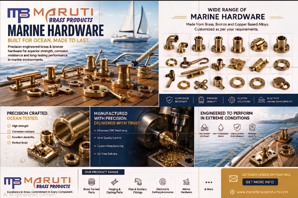 marine hardware, brass marine parts, bronze marine fittings, marine fasteners, boat hardware manufacturer India